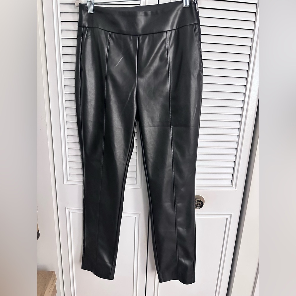 RW&CO. Black Faux Leather Trousers